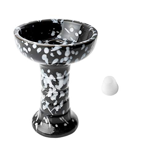 HIBRON Premium Keramik Shisha Phunnel Kopf - perfekt geeignet für Standard-Smokebox - Phunnel Shisha Kopf, Schwarz – Bild 4