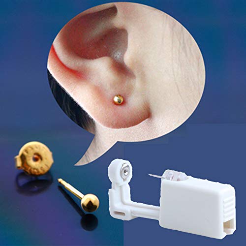 Ear Piercing Gun Disposable Self Mixed Colors Ear Piercing Gun Kit Safety Ear Piercing Gun Kit Tool For Girls Women Men (Gold) #TOP3