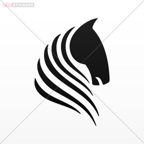 Decal Sticker Horse Tribal Tattoo Design Wall Art Decor Doors Size: 5 X 3.5 Inches Black