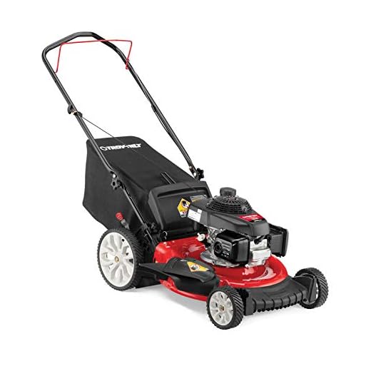 Troy-Bilt TB160 21 in. 160 cc Gas Walk Behind Push Mower with High Rear Wheels and 3-in-1 Cutting Triaction Cutting System