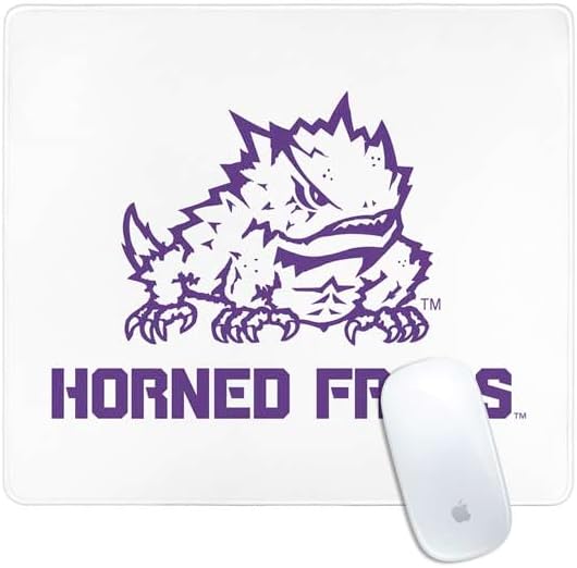 Skinit Small Gaming Mouse Pad - Officially Licensed Horned Frogs Fort Worth Design with Stitched Edges, Waterproof, Non-Slip Rubber Base, Desk Mat for Keyboard & Mouse, 12.6" x 11" inches