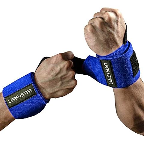 Wrist Wraps Weightlifting with Heavy Duty Thumb Loop, Powerlifting, Cross Training, Bodybuilding .24” Professional Grade for Gym Workout, Men and Women Weight Lifting and Strength Training (Blue) Cover
