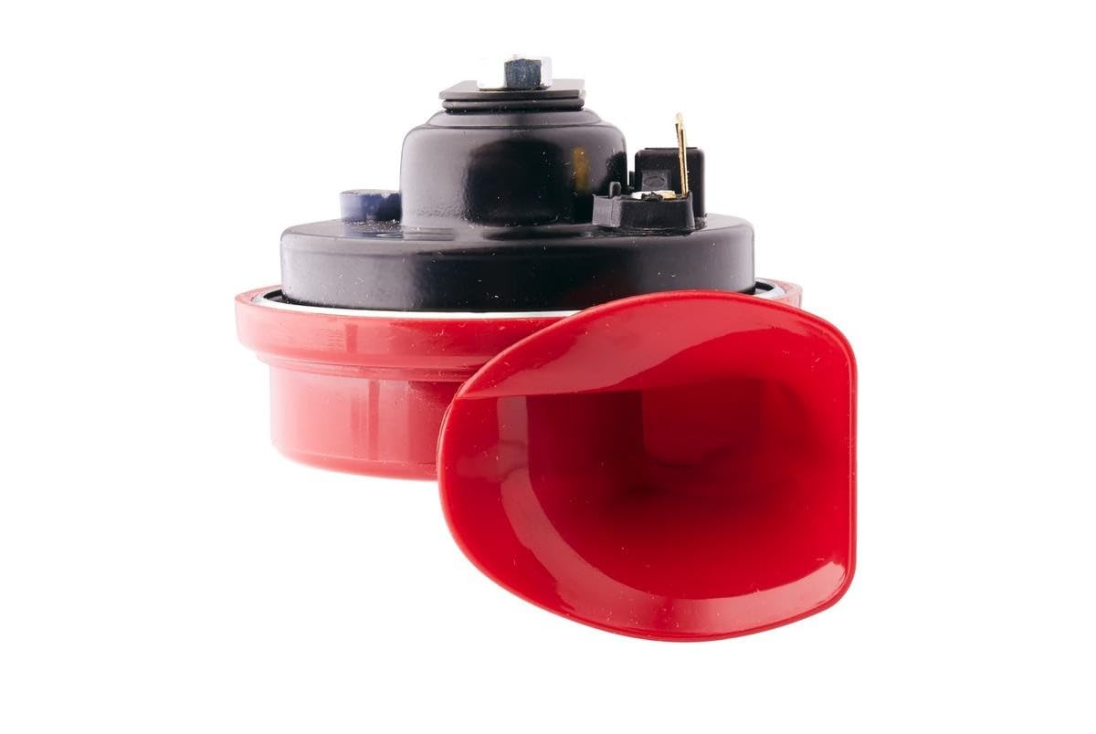 HELLA Tromba,STYLE HORN TE24,12V,110dB(A),Gamma frequenze,500Hz,Tono alto,elettrico,Colore alloggiamento/sede,rosso/nero,Attacco piatto ad innesto,Quantità,1,3FG 007 424-011