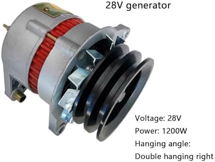 1200W 14V/28V Brushless Alternator Generator - Dual Wheel Pure Copper Wire with Silicon Rectifier for Home Lighting & Power Supply, Ideal for Household Use