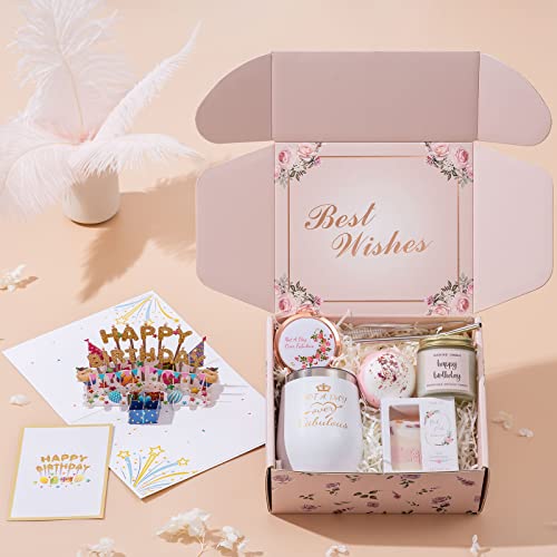 Birthday Gifts For Women,Happy Birthday Bath Set Relaxing Spa Gift Baskets Ideas For Her, Mom, Sister, Female Friends, Coworker, Wife, Girlfriend, Daughter, Unique Gifts For Women Who Have Everything #TOP1