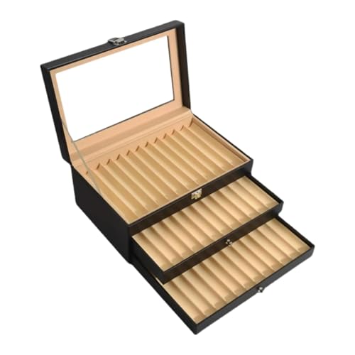 Boîte de présentation pour stylos 36 grilles rangement bijoux beige