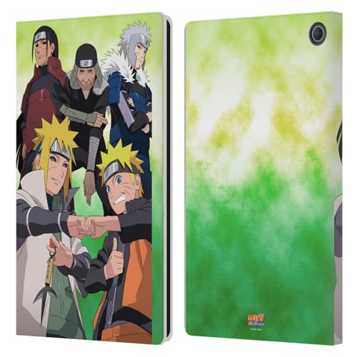 Housse en cuir Fire Max 11 Naruto Groupe Hokage avec support et fentes cartes