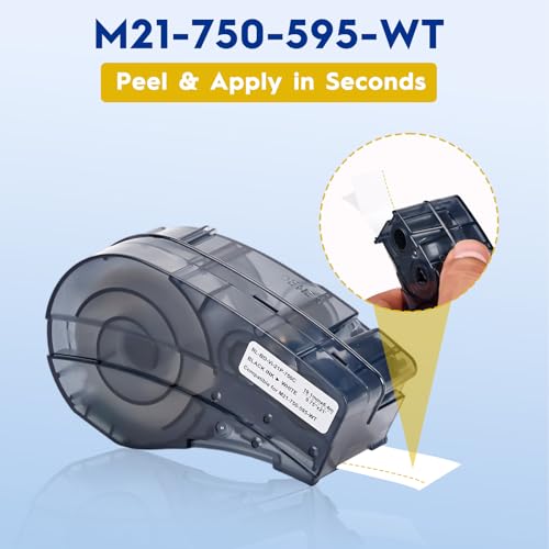 Replacement Label Tape Compatible with Brady M21-750-595-WT | All-Weather Vinyl Indoor/Outdoor Printer Labels | Black on White 0.75\" x21\' | for M210, M210-LAB, BMP21-PLUS and BMP21-LAB Printers. - Thumbnail 5