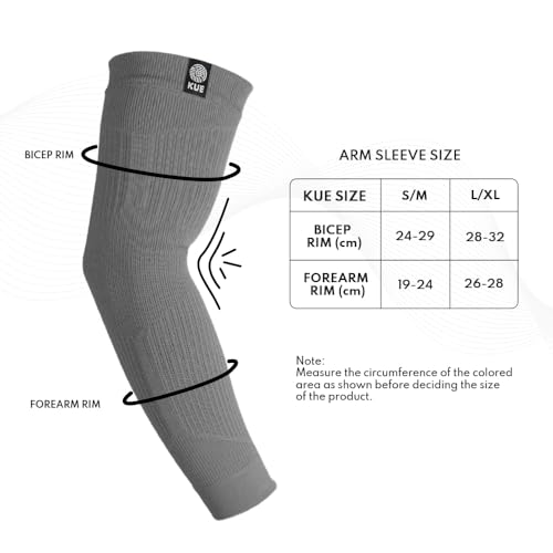 Image of KUE Compression Arm Sleeves for Men & Women | Sports Arm Sleeves for Running, Cricket & Cycling | UV Protection Cooling Sleeves | Arm Compression Sleeve for Joint Pain Relief
