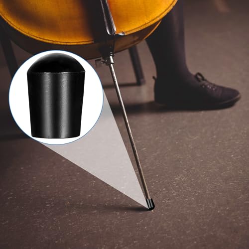 cobee 6 Pcs Cello Stoppers, Cello Stand Rubber Black Silent Stoppers, Cello Rock Stoppers Instrument Tail Pin Stoppers, Floor Protection Accessories for Music Concerts, Instrument Practice