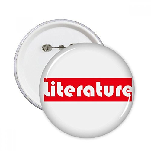 Badge Littérature ronde rouge décoration vêtement pins bouton multicolore lot de 5 S