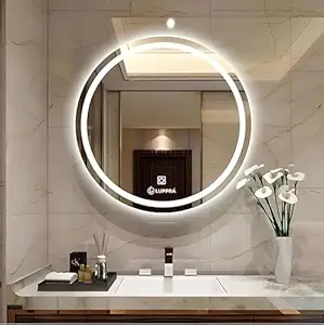 LUPPRA Round Wall Mounting Mirror with Light |Bathroom Mirror,Venity Mirror,Smart Mirror Size 24X24 inch| LED Mirror 3 Tone (Cool White, Natural White, Warm White).