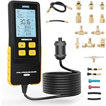 AUTOOL Fuel Pressure Gauge Digital Fuel Pressure Tester Kit 0-426PSI 029bar for Petrol Engine Fuel Pressure Test, Automotive Fuel Pressure Tester with Hoses Adapters PT630