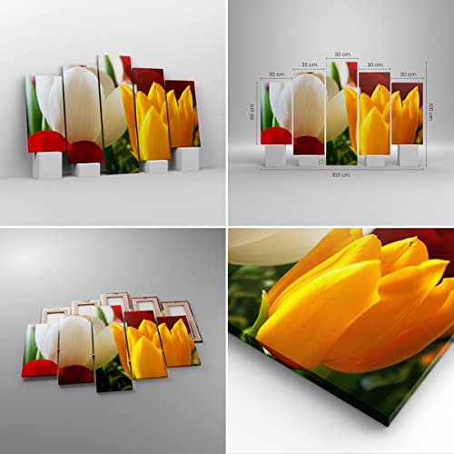 Schilderij op canvas - Print Wandschilderij - tulpenvaas boeket - 150x100cm - Canvas Print Schilderij - Wandafbeelding - Afdrukken op Canvas - Wandfoto - Kunstdruk - Wanddecoratie - EA150x100-1366 - Afbeelding 3