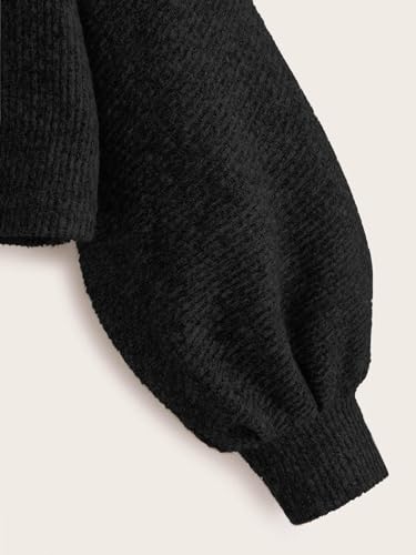 SweatyRocks Women's Casual Crewneck Raglan Long Sleeve Ribbed Knit Crop Top Cropped Sweater3