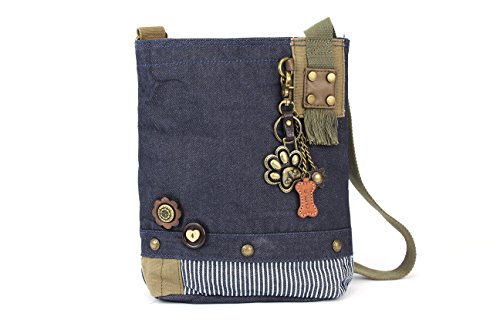 CHALA Patch Cross-Body Women Handbag, Canvas Messenger Bag Denim