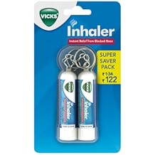 Vicks Inhaler Quick Relief from Blocked Nose, 2 Pack, with Keychains for On-The-Go