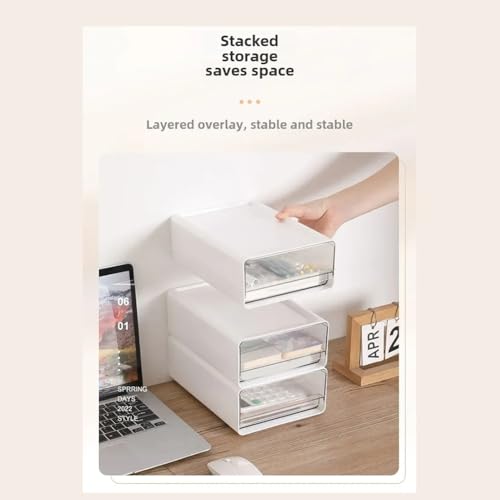 Boîte de rangement de bureau transparent tiroir plastique A4 - 7