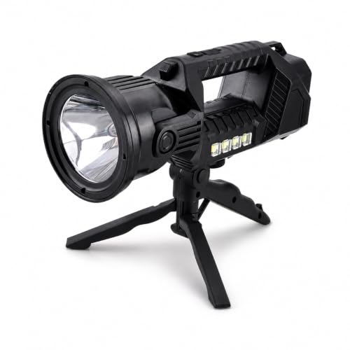 Image of YHK Rechargeable High-Intensity Spotlight Handheld Flashlight, 6 Modes Flood and Spot Light, Outdoor Durable for Survival and Power Outage