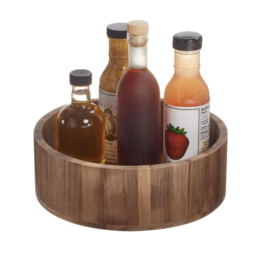InterDesign iDesign 10-Inch Round Acacia Wood Lazy Susan Organizer - Natural