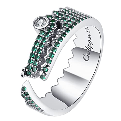 HHRFCS Bague pour Dames en Argent S925, l'élégance de la brique de crocodile