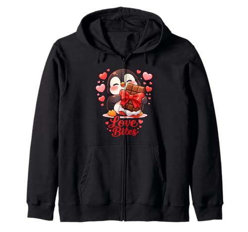Cute Penguin Chocolate Valentine Love Bites Hearts �W�b�v�p�[�J�[