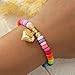 SHINUS BOHO Rainbow Beaded Adjustable Bracelets for Women Cute Gold Love Heart Candy Beads Friends Bracelet Fashion Jewelry Valentine's Day Gifts