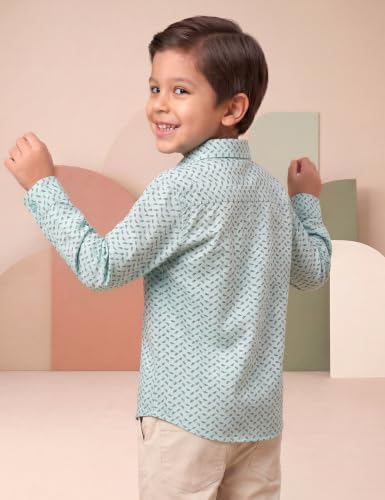 Image of Amazon Brand - Symbol Boys Regular Cotton All Over Printed Full Sleeve Shirt