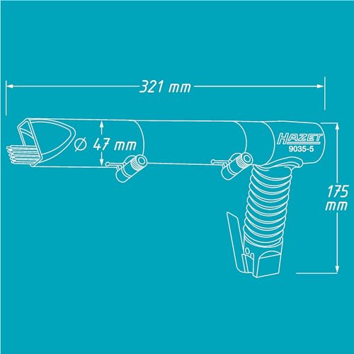 Foto von Hazet Nadelentroster 9035-5, In Pistolenform, Länge 330 mm, Höhe 205 mm