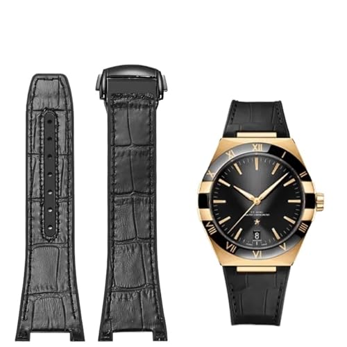 Bracelet de montre Omega Constellation Double Eagle résistant en caoutchouc et cuir