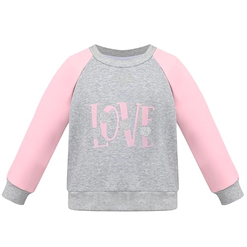 Sweat-shirt filles gris amour coeur haut décontracté pour les saisons