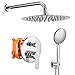 HIMK Shower System, Shower Faucet Set with Tub Spout and 10" Rain Shower Head Wall Mounted Shower Set (Contain Shower Faucet Rough-In Valve),Chrome