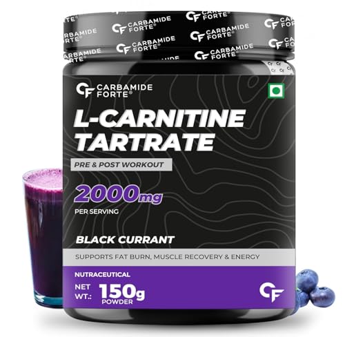 Image of Carbamide Forte L Carnitine L Tartrate 2000mg Powder for Pre & Post Workout - Blackcurrant Flavour - 150g