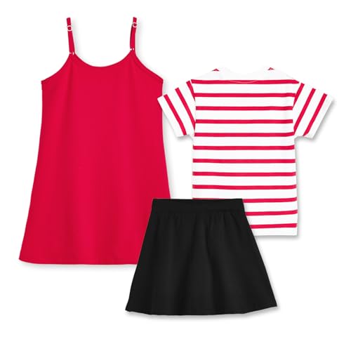 Image of YouGotPlanB Girls 100% Cotton A-Line Printed Dress | Above Knee Length Summer Frock | Soft & Breathable Casual Wear for Girls (Ages 3-14 Years)
