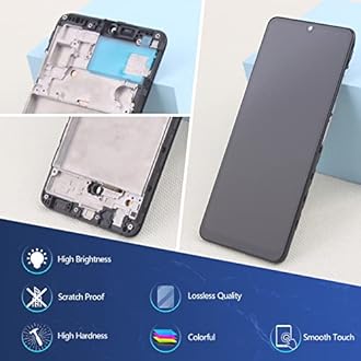 Display for Samsung Galaxy A32 4G Screen Replacement LCD for Samsung A32 4G A325F A325U A325M A325N Touch Screen Internal Digitizer Replacement Assembly with Tools(Black with Frame)