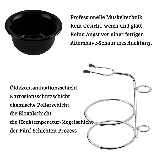 Foto von Rasierpinsel Set, Rasierset Rasierständer und Rasierer und Pinsel und Schale für Herren Geschenk für Papa Geschenk Rasiersets