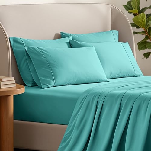Image of Bare Home Microfiber King Size Pillowcases - Turquoise, 4 Pack, 20x40