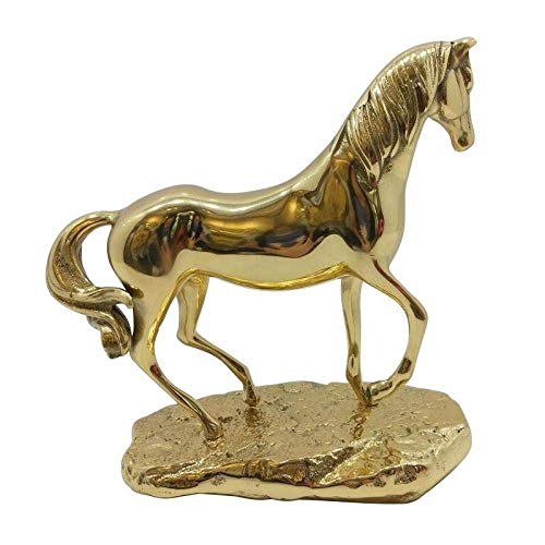 Cheval du zodiaque en cuivre pur : sculpture d'animal artisanale haut de gamme pour bureau
