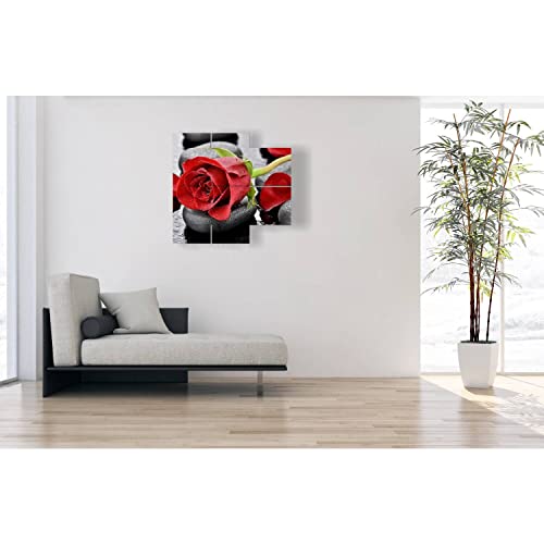 Duudaart Quadri Moderni Fiore con Rose Rosse Fiori...