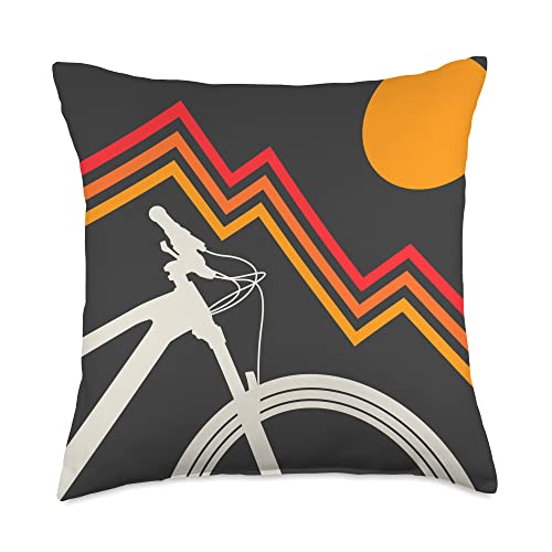 Funny Mountain Biking MTB Trail Bike Throw Pillow