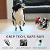 Anti Slip Dog Socks to Prevent Licking Paws - Double Side Paw Covers Dogs Grip Sock for Hardwood Floors, No Twist Dog Booties Grippy Socks for Small Medium Large Senior Dogs, Light Grey and Black, L