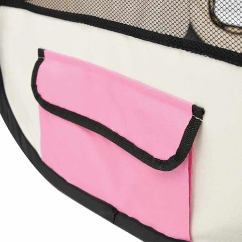 Generisch Faltbarer Welpenlaufstall mit Tragetasche Rosa 90x90x58 cm, Tier- & Haustierbedarf, Haustierbedarf, Hundebedarf, Hundezwinger &- ausläufe- 171009-6