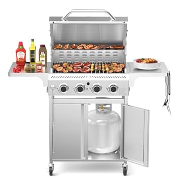 stainless steel propane grill