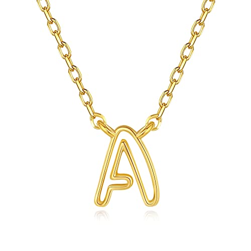 Leafael Initial 18K Gold Dipped Handmade Hypoallergenic Dainty Necklace Personalized Message Card Letter Charm Choker, A, Made In Korea, Jewelry Gifts For Women Girls #TOP1