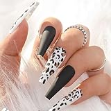 Tamaño: 12 tamaños diferentes de uñas postizas, tamaño adecuado para uñas de cubierta completa que se adapta a cada dedo. (Total de 24 PCS)