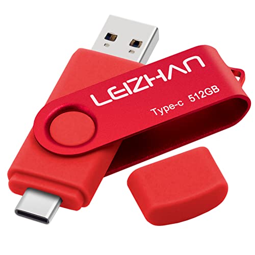 Clé USB 3.0 Type-C rouge 512 Go pour smartphones Samsung Galaxy et Google Pixel