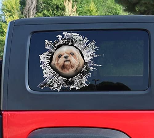 Dog Window Sticker, car Sticker, Light Brown Dog car Decal, Funny Sticker, Cute Pet Car Gift, Dog Decal, Cute Decal, Animal Decal, Pet Car Decal, Pet Vinyl Sticker Decal. image 2