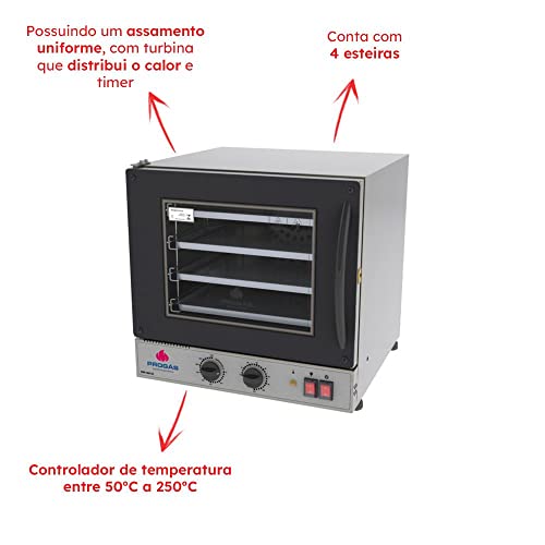 Forno Turbo Elétrico Fast Oven Prp-004 G2 Preto - Progás 220V
