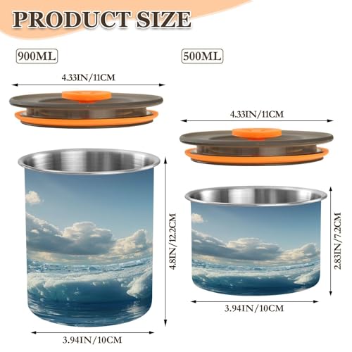 Contenedor hermético de acero para café 500 ml azul miniatura 2