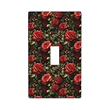 Materiale di qualità: questa classica piastra di copertura per interruttore della luce con stampa di rose rosse è realizzata in policarbonato termoplastico, offrendo flessibilità e resistenza. Può resistere a forti impatti e pesi elevati, rendendolo una scelta eccellente per coperture di presa di lunga durata